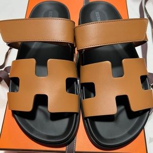Hermes Chypre Sandal Natural Tan Size 37 EU Brand New